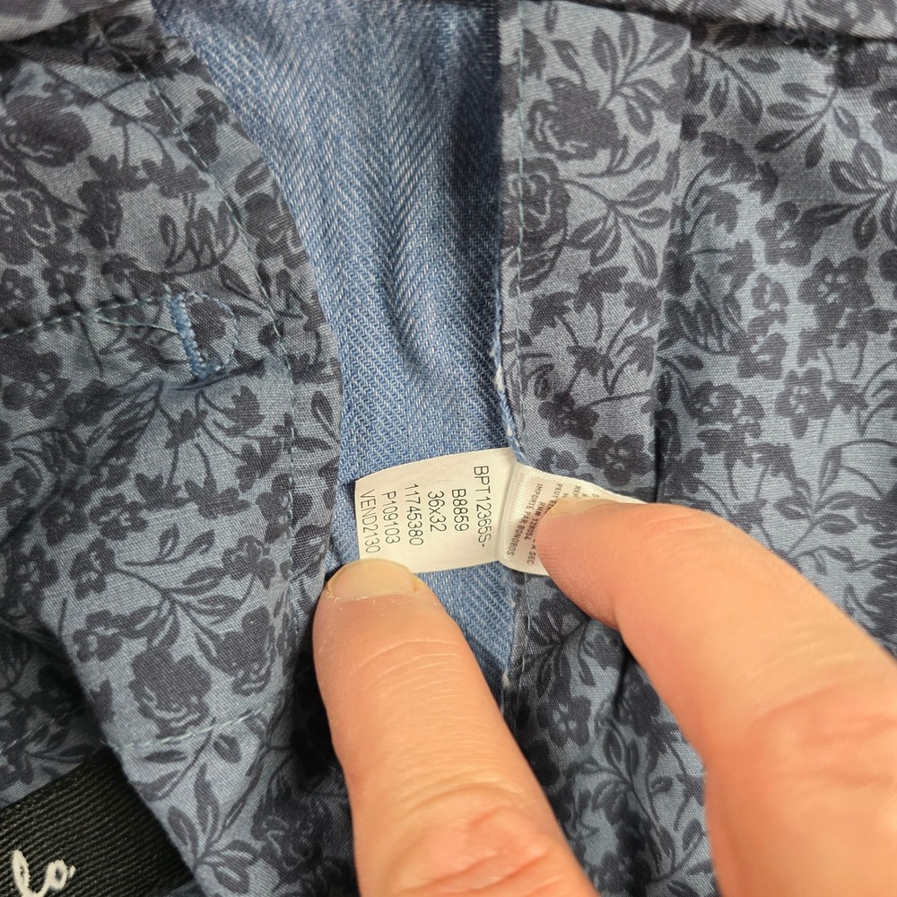 Bonobos Dress Pants Men 36x32 Blue Slim Fit Profila Italia Herringbone Trousers - Picture 5 of 10